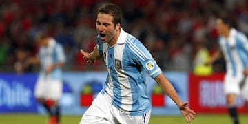 Higuaín con el seleccionado argentino. (Foto: DyN).