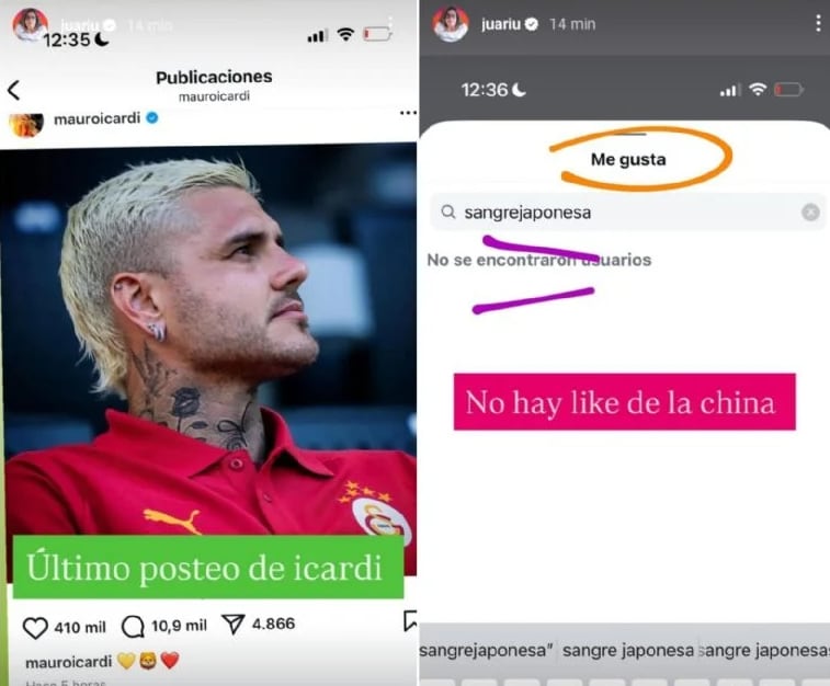 La China Suárez no le puso like a la última foto de Mauro Icardi.