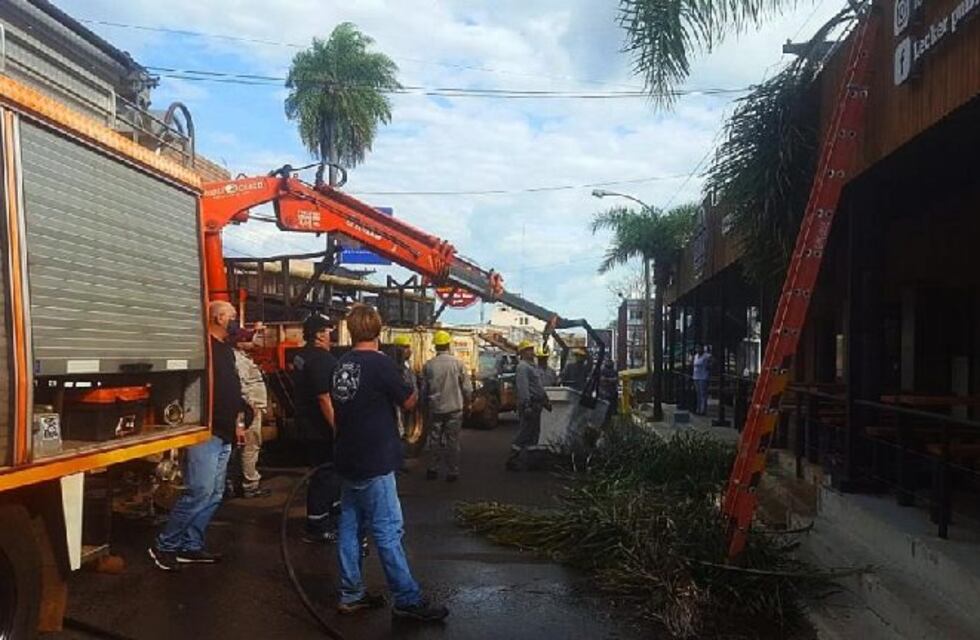 Un operario de Energía de Misiones debió ser auxiliado por un principio de incendio