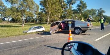 Asu00ed quedu00f3 el auto tras el choque en ruta 3.