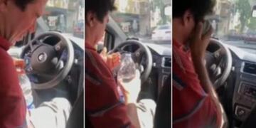 Un conductor discutió con un taxista y le tiró gas pimienta (Foto: capturas)