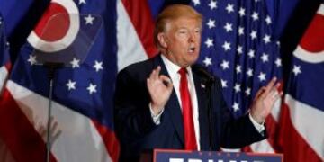 FILE u2013 In this Oct. 13, 2016, file photo, Republican presidential candidate Donald Trump delivers a speech in Columbus, Ohio. President Trump's early actions in the two weeks since his Jan. 20, 2017, inauguration are keeping Ohioans stirred up, spurring demonstrations and debate much like his campaign did in the swing state. (AP Photo/Evan Vucci, File)