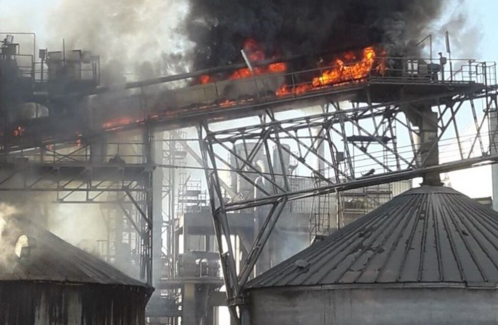 Incendio afectó silos de la planta aceitera de Cargill en Villa Gobernador Gálvez