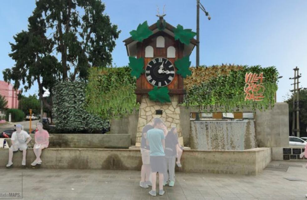 En pocos días estará listo el jardín vertical en el reloj CuCú de Carlos Paz