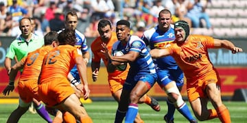 Cape Town (South Africa), 17/02/2018\u002E- Damian Willemse (C) of the Stormers in action during the 2018 Super Rugby match between the Stormers and the Jaguares at Newlands Stadium in Cape Town, South Africa, 17 February 2018\u002E (Sudáfrica) EFE/EPA/CHRIS RICCO