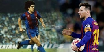 Barcelona homenajeó a Messi y Maradona en redes sociales