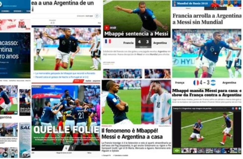 Cómo reflejaron los medios del mundo la eliminación de Argentina frente a Francia
