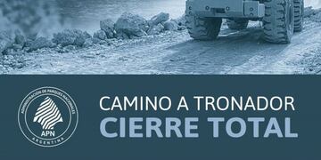 Aviso de la clausura temporal (Foto: Administración de Parques Nacionales)