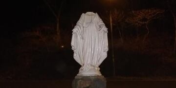 Decapitaron una imagen de la Virgen en un pueblo salteño\u002E (Facebook Parroquia La Caldera)