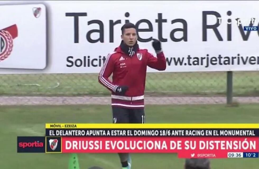 River: Driussi respondió a las exigencias físicas y crecen las esperanzas de que juegue ante Racing