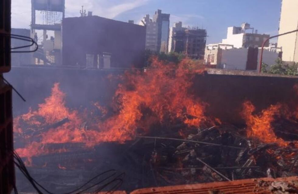 Incendio en una obra en construcción