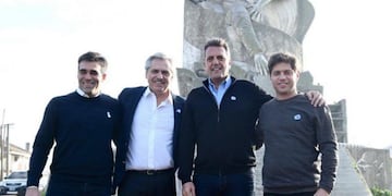 Facundo López, Alberto Fernandez, Sergio Massa y Axel Kicilliof