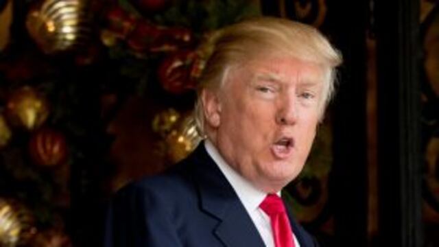 FILE - In this Dec. 21, 2016, file photo photo, President-elect Donald Trump speaks to members of the media at Mar-a-Lago, in Palm Beach, Fla. Right now, the Republican Party is the party of u201cwhatever Trump wants.u201d But with Trumpu2019s all-over-the-map approach to policy, who will the GOP be in four years? (AP Photo/Andrew Harnik, file)