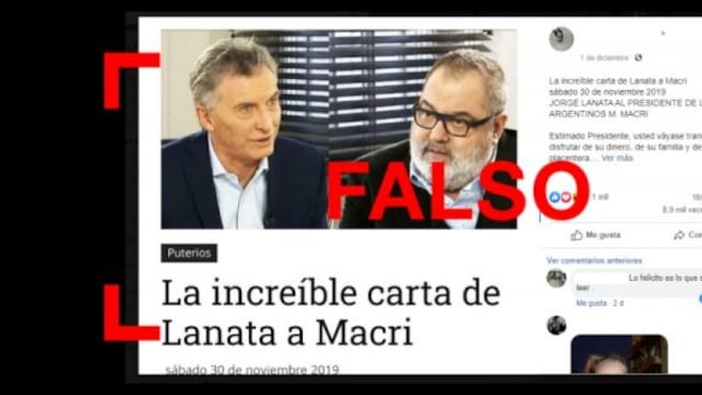 Es falsa la carta de Lanata a Macri que se viralizó en redes sociales