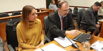 Los fiscales Cristina Ferraro y Jorge Nessier durante la audiencia\u002E