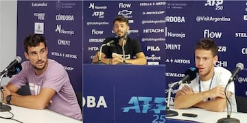 Guido Pella, Juan Londer y Diego Schwartzman en la previa de sus debuts en el Córdoba Open\u002E