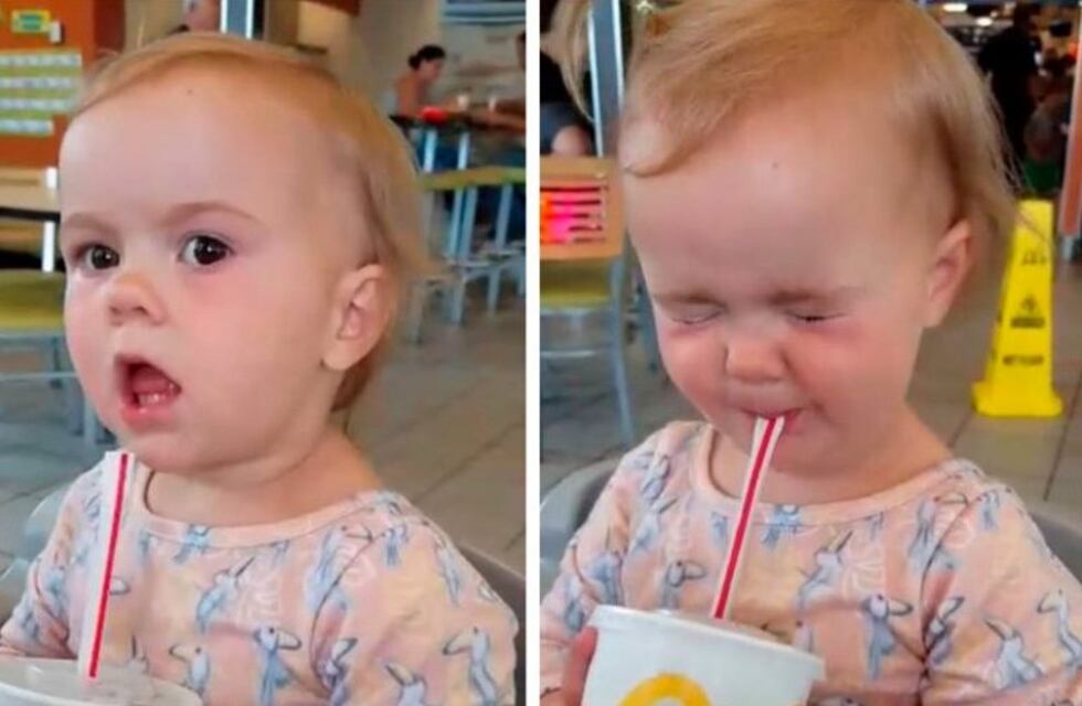 La hilarante reacción de una bebé al probar una gaseosa cola