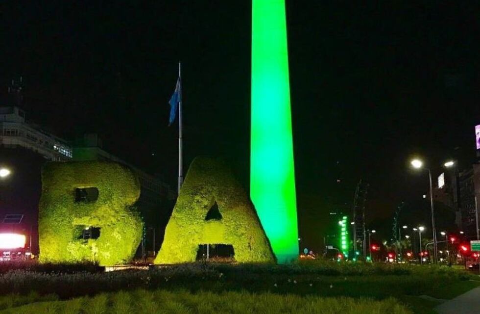 El Obelisco se tiñó de verde por el Día Nacional de la Donación de Órganos