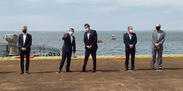 Oscar Herrera Ahuad con Massa y Meoni en el Puerto de Posadas\u002E