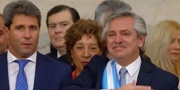 Sergio Uñac, gobernador de San Juan junto al presidente Alberto Fernández\u002E