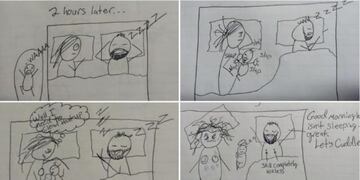 Le dibujó a su marido la razón de su cansancio y se volvió viral