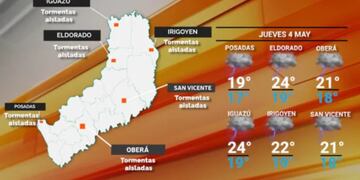 Jueves con cielo gris y continuidad de las inclemencias en Misiones.