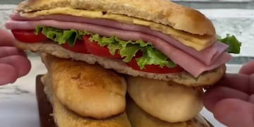 Pan para sándwich con 6 ingredientes.