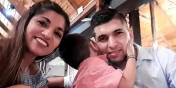 La víctima, Micaela Corvalán, y el femicida Román Gutiérrez, junto al hijo de ambos. Foto: Nuevo Diario