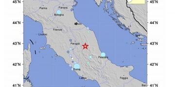ITA01 PERUGIA (ITALIA) 26/10/2016.- Fotografu00eda cedida hoy, 26 de octubre de 2016, por el Servicio Geolu00f3gico de los Estados Unidos (USGS) que muestra el lugar donde se produjo un terremoto superior a los 5 grados en la escala Ritcher en Perugia, Italia. EFE/Usgs FOTOGRAFu00cdA CEDIDA/ SOLO USO EDITORIAL/ NO VENTAS