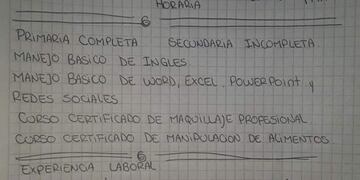 El currículum de la sanjuanina se viralizó en las redes\u002E