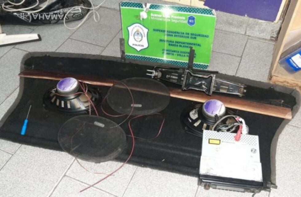 Dos hombres fueron detenidos por robar elementos de un auto