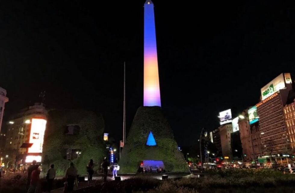 Desde un drone, así se vio el Obelisco con los colores de Boca