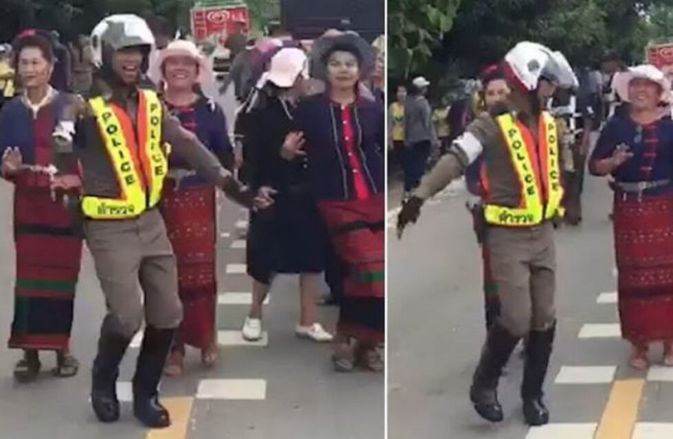Un policía que baila mientras dirige el tránsito es furor en redes sociales