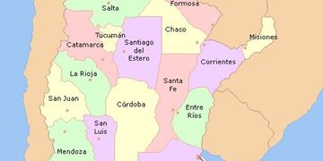El mapa de Argentina\u002E