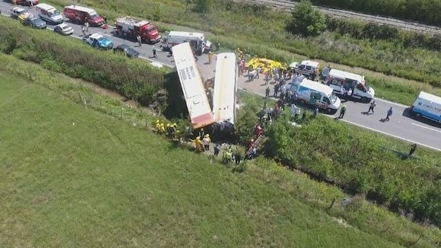 Imagen au00e9rea del choque en la ruta 33