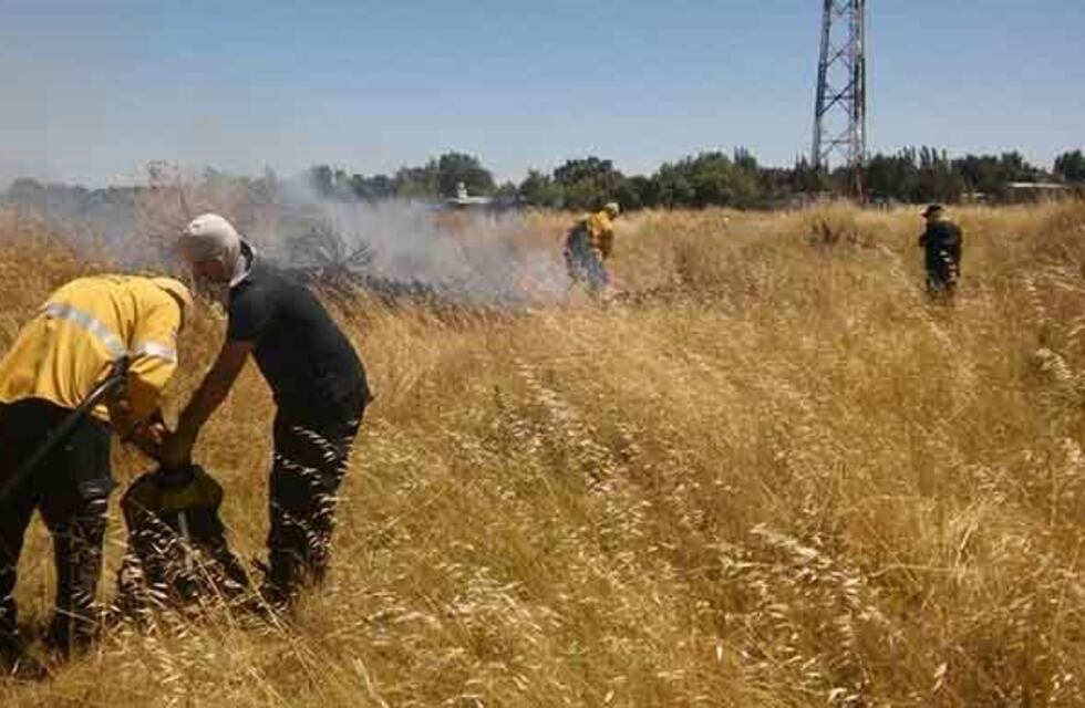 Se produjo un peligroso incendio de pastos en cercanías al Club Midgistas del Sur