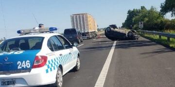 Accidente Ruta 12 \nCrédito: Bomberos Ceibas