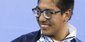 Franco Gómez cosechó la medalla de bronce en los 50 metros pecho en natación\u002E (Archivo)