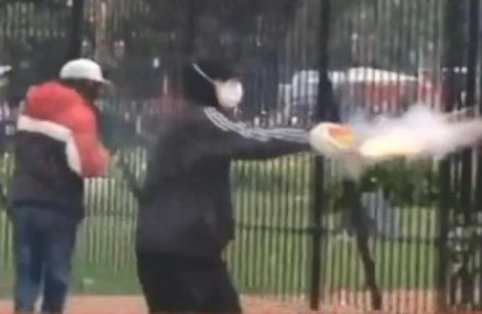 Volvieron a aparecer los morteros durante las protestas frente al Congreso