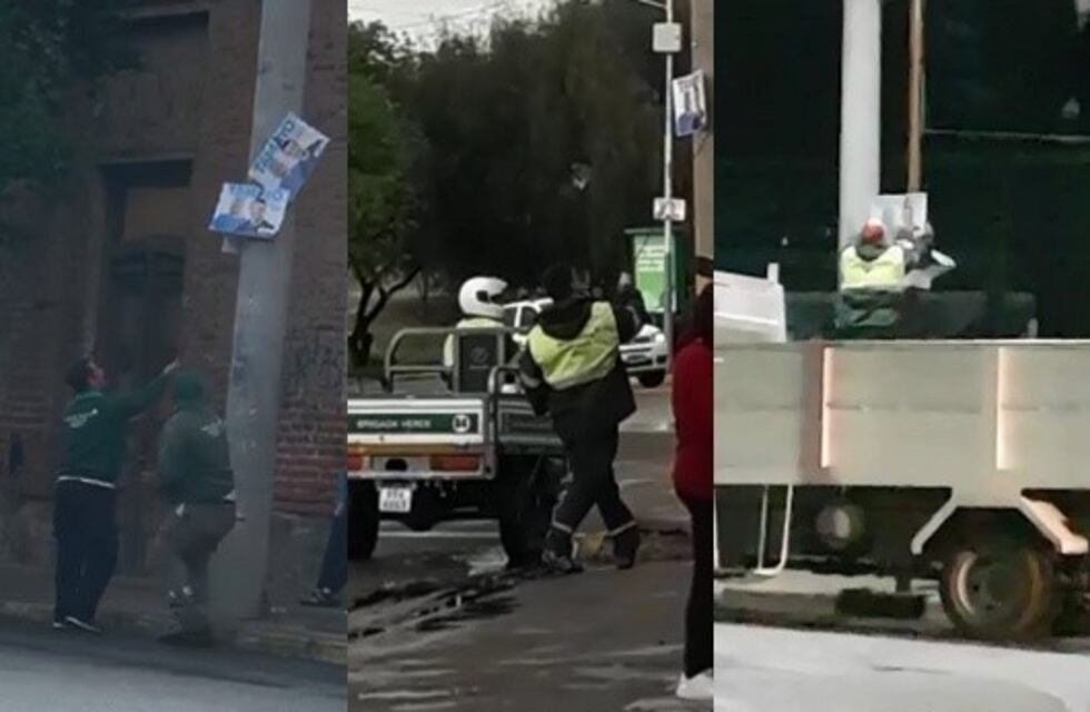 Empleados municipales removieron carteles de Hissa y Tamayo