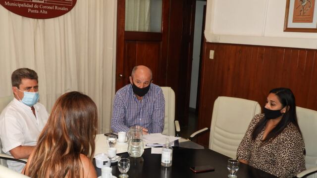 Vogel, Gabbarini, Uset y Pereyra, reunión para ultimar detalles por el regreso a clases en Coronel Rosales