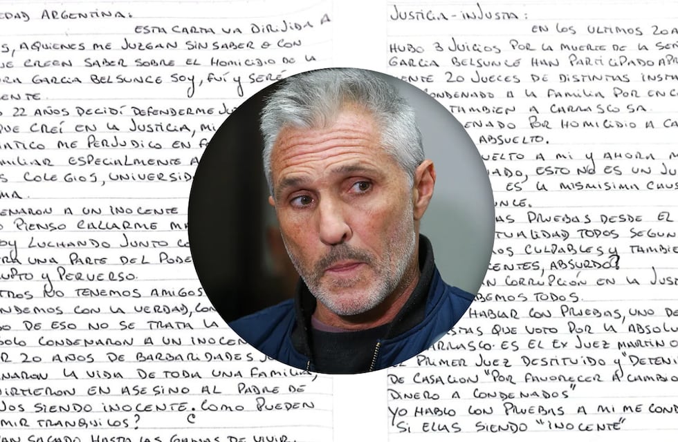 Crimen de García Belsunce, Nicolás Pachelo escribió una carta: “Soy, fui y seré inocente”