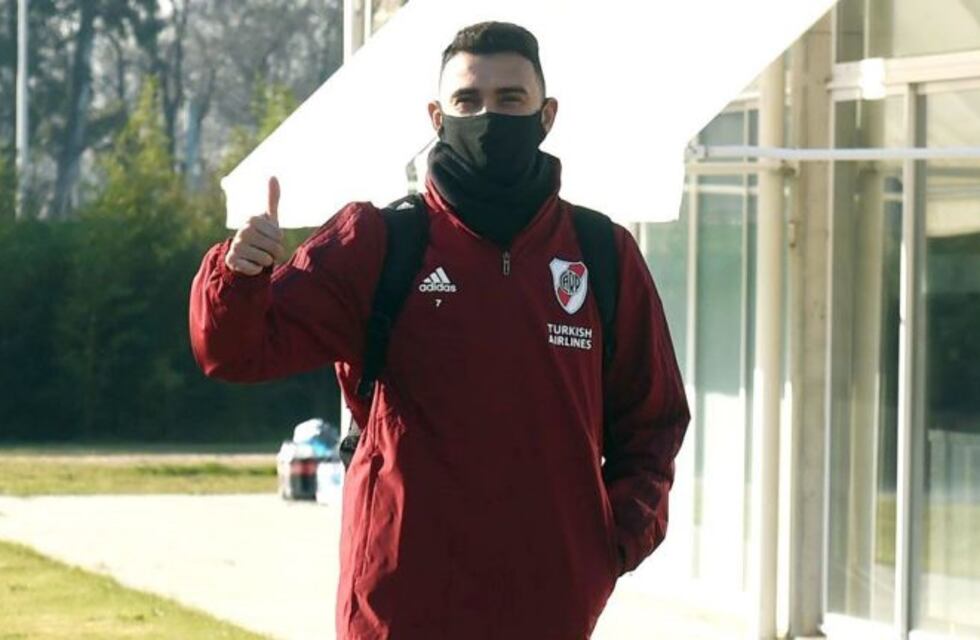 Matías Suárez y su solitario entrenamiento en River