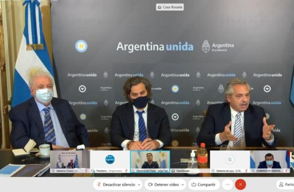 Arcioni en videoconferencia de gobernadores con Alberto Fernández