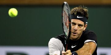 Juan Martín del Potro enfrenta al español David Ferrer por la tercera ronda de Indian Wells\u002E EFE/ Paul Buck