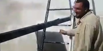 El increíble video viral cordobés en una obra en construcción y el blooper de la escalera\u002E