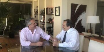 Alberto Fernández con Ricardo Alfonsín\u002E (crédito prensa Alberto Fernández)