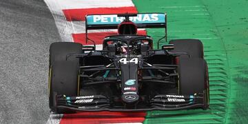 Mercedes driver Lewis Hamilton of Britain steers his car during the second practice session at the Red Bull Ring racetrack in Spielberg, Austria, Friday, July 3, 2020\u002E The Austrian Formula One Grand Prix will be held on Sunday\u002E (Joe Klamar/Pool via AP)