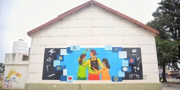 Mural en el Teatrillo para el cierre de la semana de la Prevención del Consumo de Drogas en Arroyito