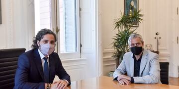 Jorge Ferraresi se reunió con Santiago Cafiero en la Casa Rosada\u002E (Foto: @SantiCafiero)